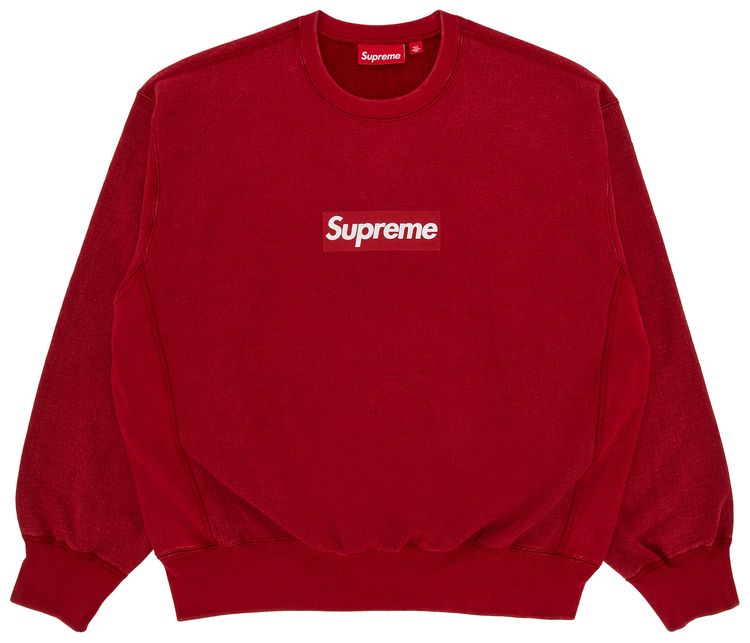 Supreme Washed Box Logo Crewneck Red