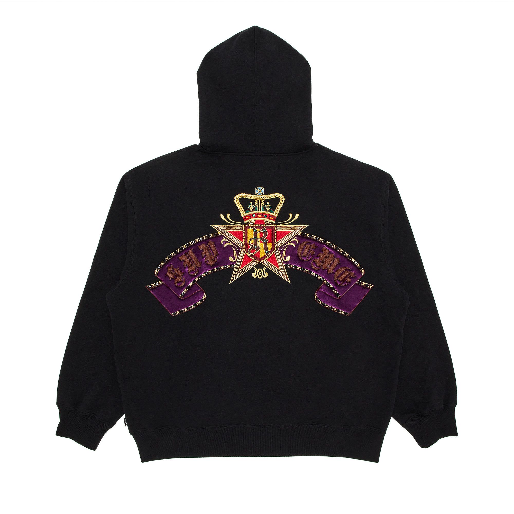 Buy Supreme Crest Zip Up Hooded Sweatshirt 'Black Buy Supreme Crest Zip Up Hooded Sweatshirt 'Black