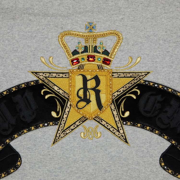 Supreme Crest Zip Up Hooded Sweatshirt Heather Grey