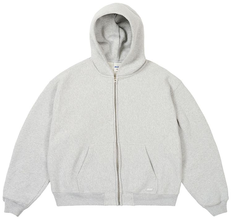 Palace Unisex Zip Hood Grey Marl