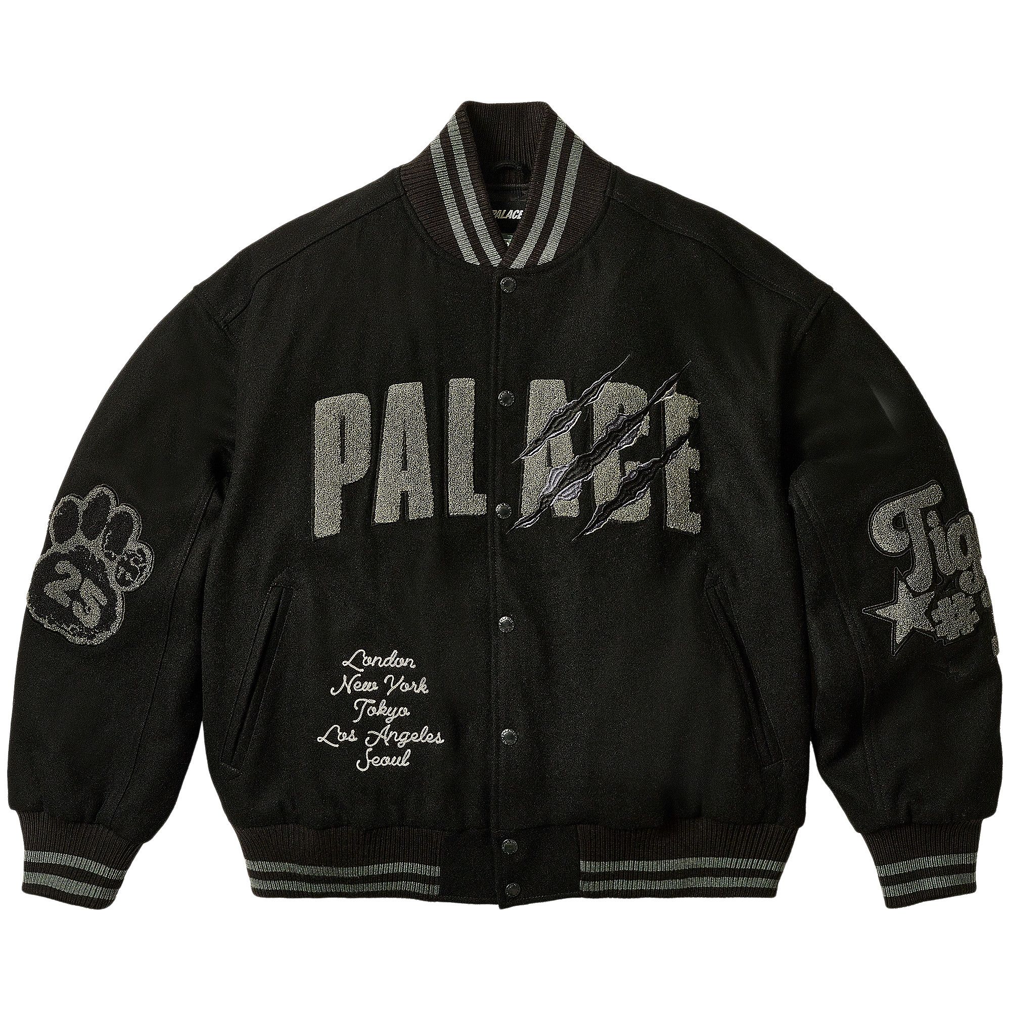 Buy Palace Tora Tora Varsity Jacket 'Black' - P28JK007 | GOAT