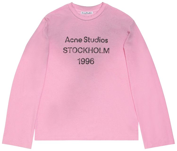 Acne Studios Logo Long Sleeve T Shirt Cotton Candy Pink