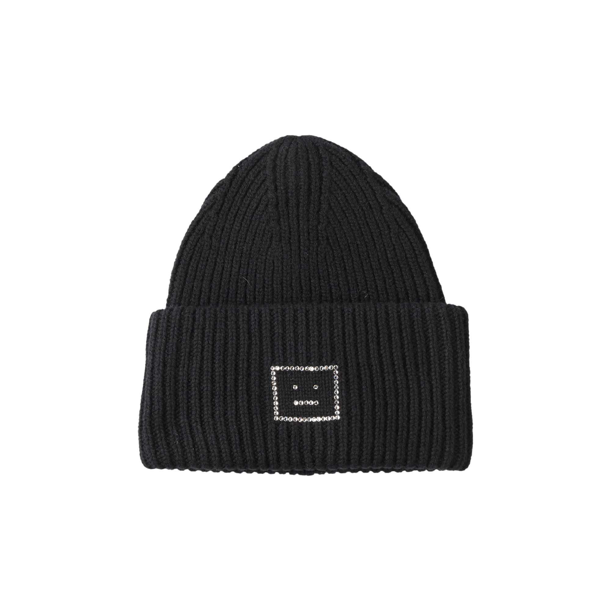 Buy Acne Studios Crystal Face Logo Beanie 'Black' - C40390 GOAT