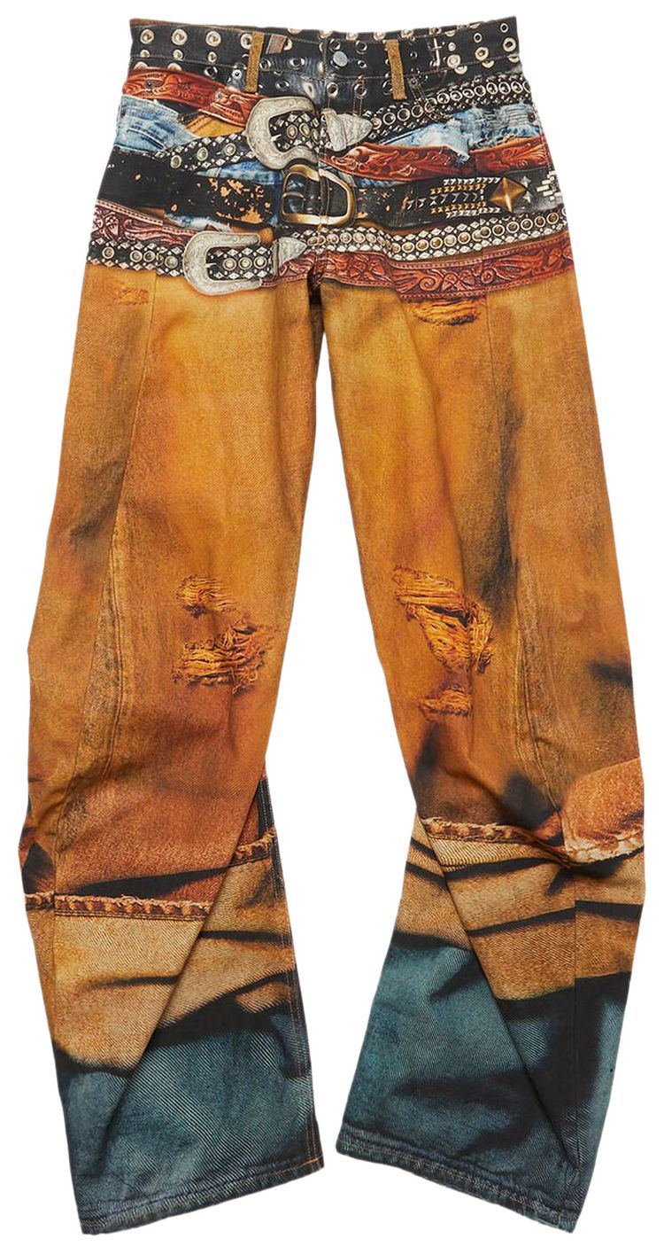 Acne Studios 2006M Loose Fit Jeans Rust Orange