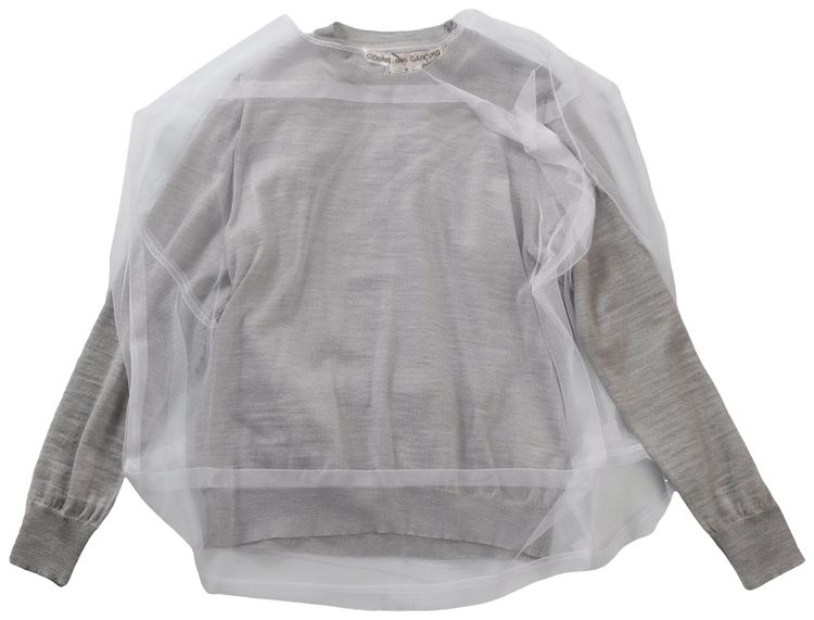 Comme des Garcons Semi Transparent Blouse GreyWhite