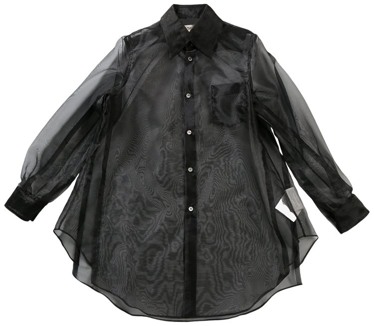 Comme des Garcons Long Length Minimalistic Blouse Black