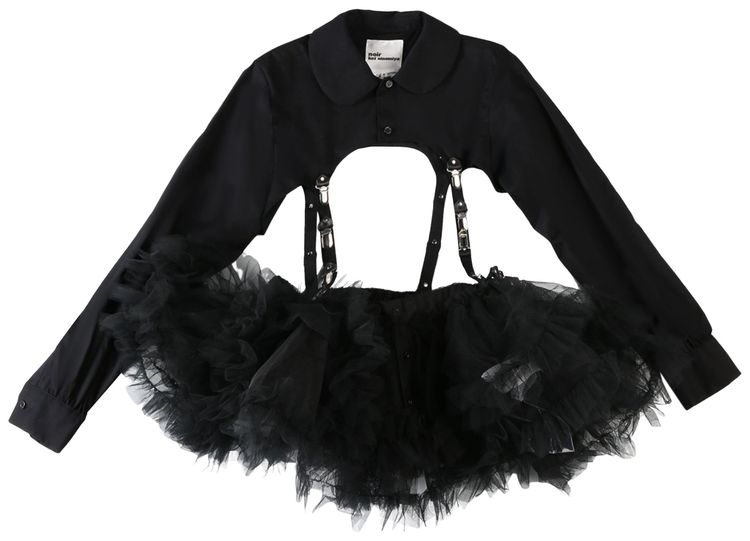 Comme des Garcons Noir Chain Decorated Strap Mini Blouse Black