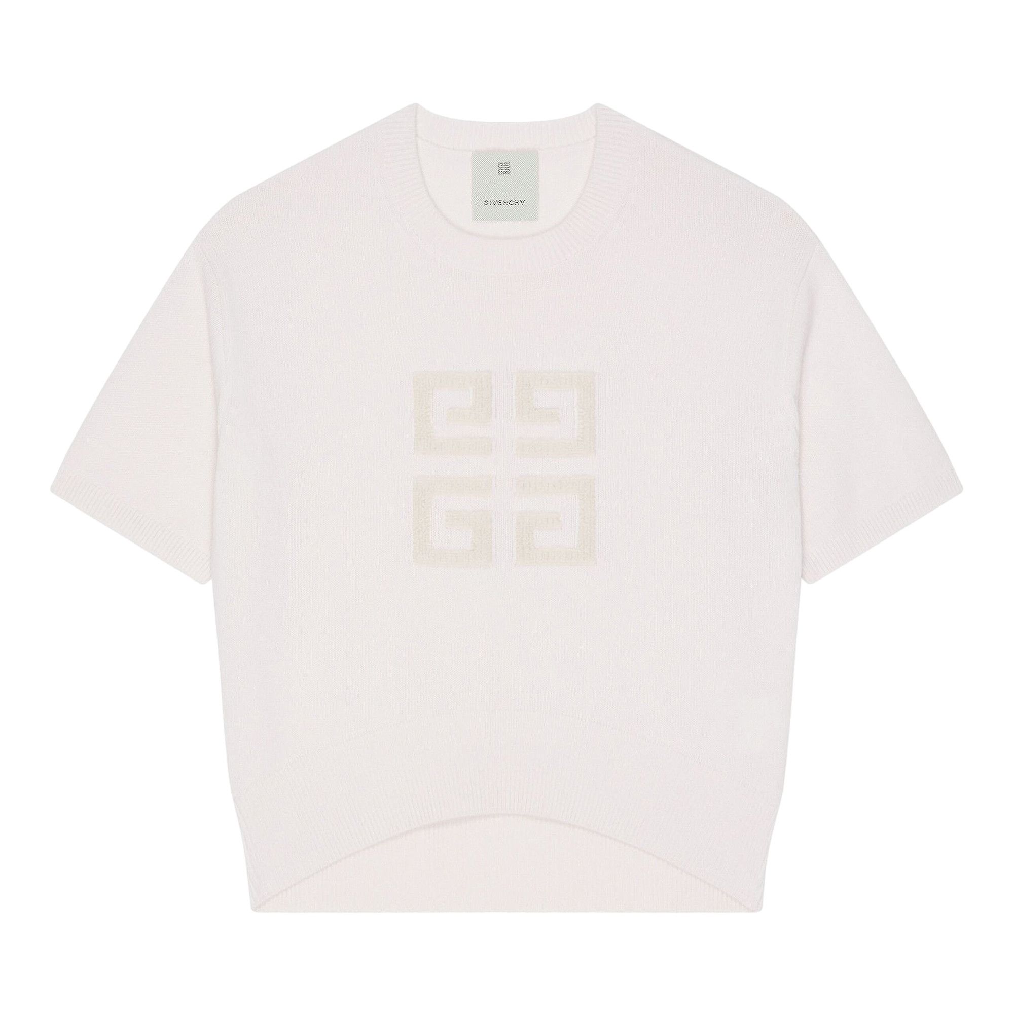 Buy Givenchy Short-Sleeve Crewneck Sweater 'White/Beige