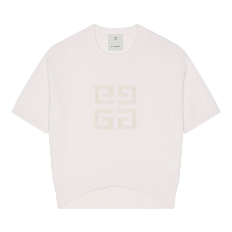 Givenchy Short Sleeve Crewneck Sweater WhiteBeige