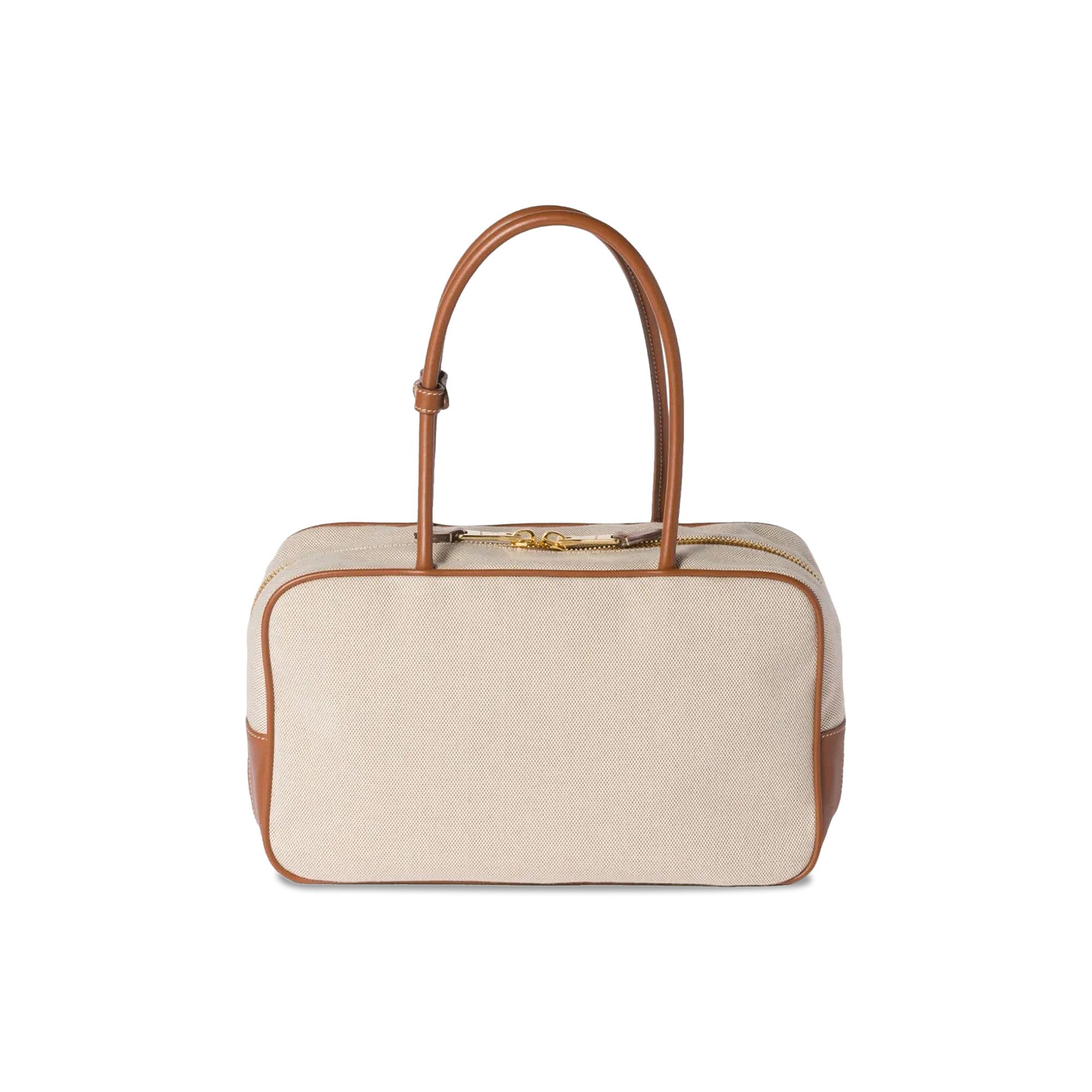 Miu Miu| (5BG231 ACRN F062F) Buy Miu Miu Contrast Beau Canvas Bag 'Beige/Brandy' - 5BB163