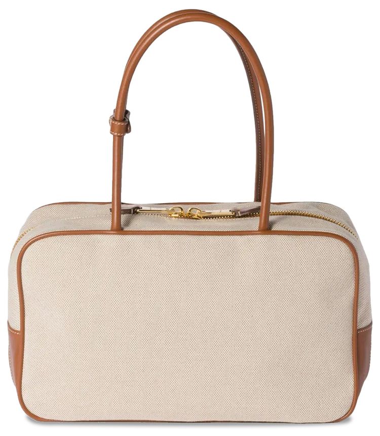 Miu Miu Contrast Beau Canvas Bag BeigeBrandy