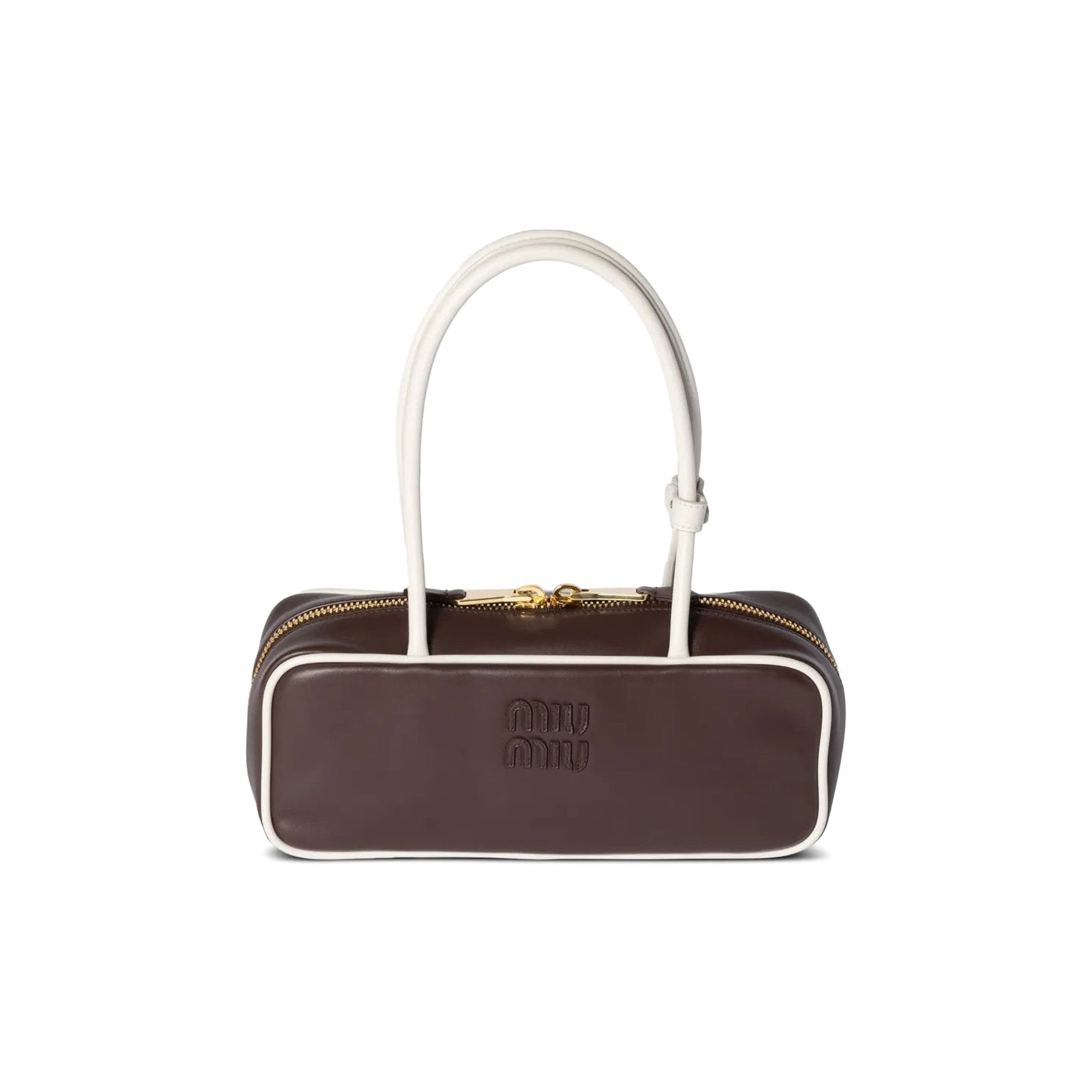 Buy Miu Miu Contrast Beau Bag 'Briarwood/White' - 5BB173