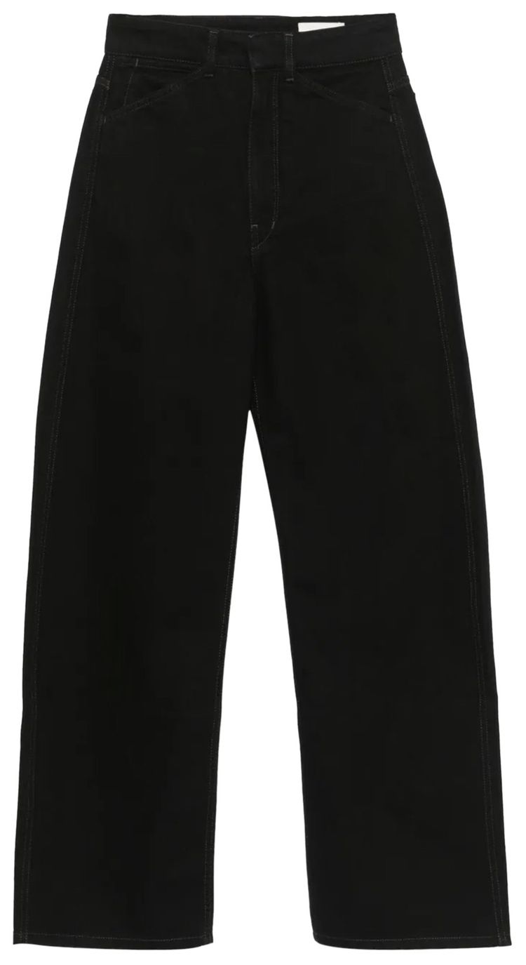 Lemaire High Waisted Curved Pants Black