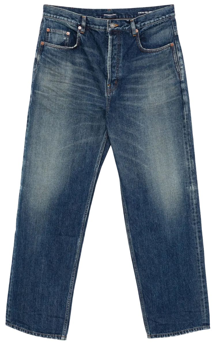 Saint Laurent High Rise Straight Leg Pants Heritage Blue
