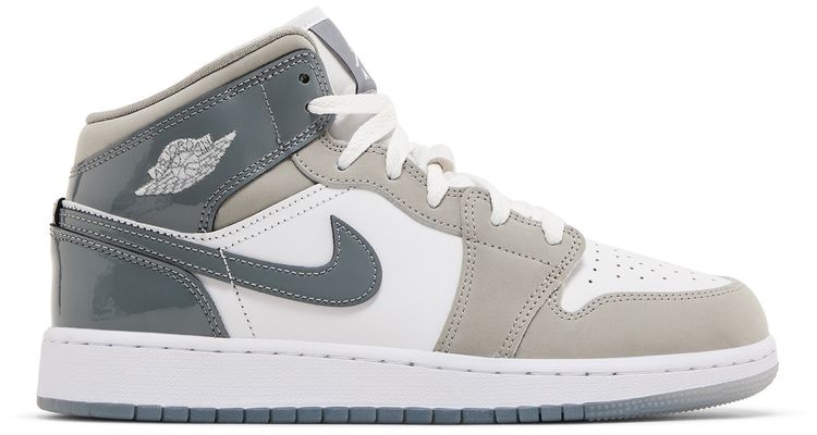 Air Jordan 1 Mid SE GS Patent Cool Grey