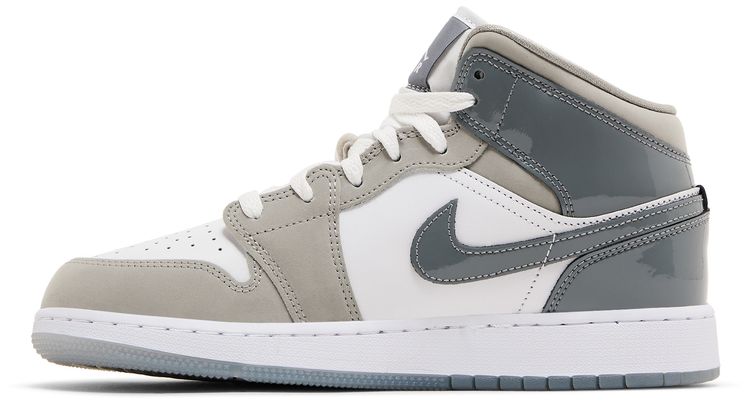 Air Jordan 1 Mid SE GS Patent Cool Grey