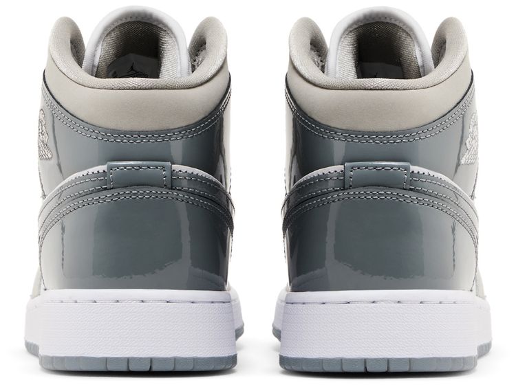 Air Jordan 1 Mid SE GS Patent Cool Grey
