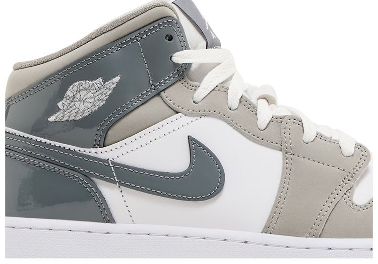 Air Jordan 1 Mid SE GS Patent Cool Grey