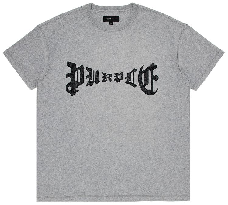 PURPLE BRAND Textured Inside Out Tee Heather Grey