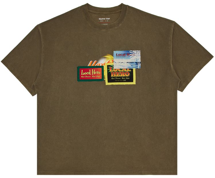 Martine Rose Short Sleeve Oversized T Shirt GreenKhaki