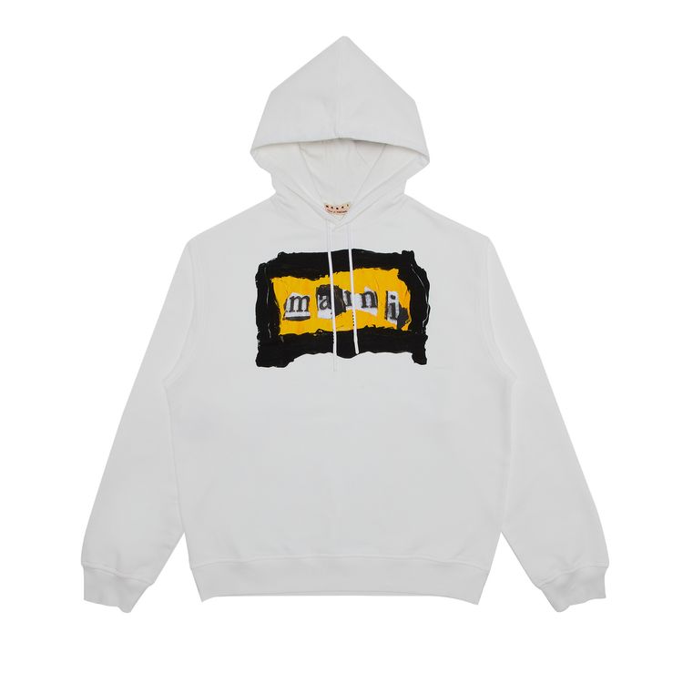 Marni Painted Collage Logo Sweatshirt Lily White