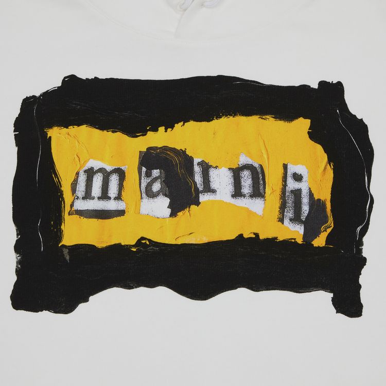 Marni Painted Collage Logo Sweatshirt Lily White
