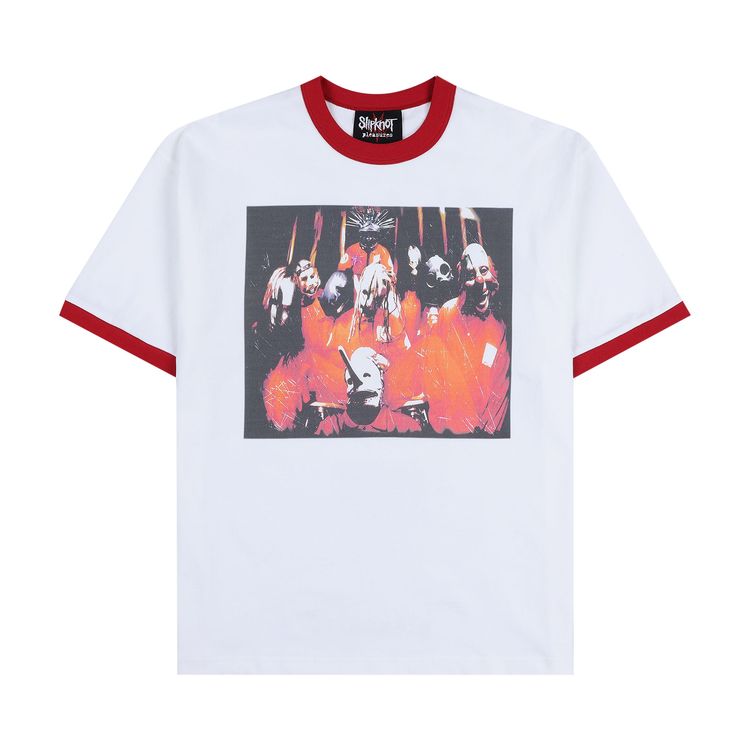 Pleasures x Slipknot Self Titled Ringer Shirt White