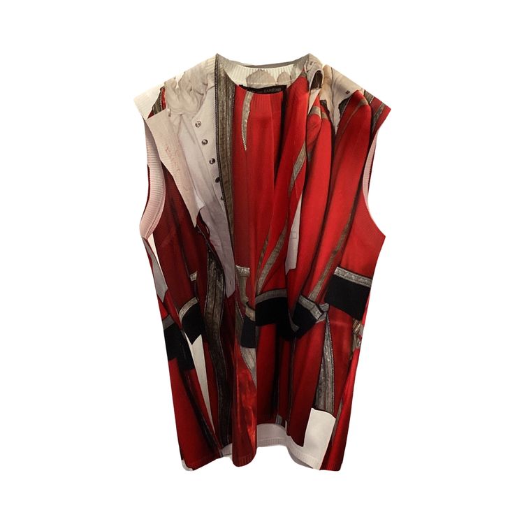 Comme des Garcons Homme Plus Sleeveless Printed Top WhiteMulticolor