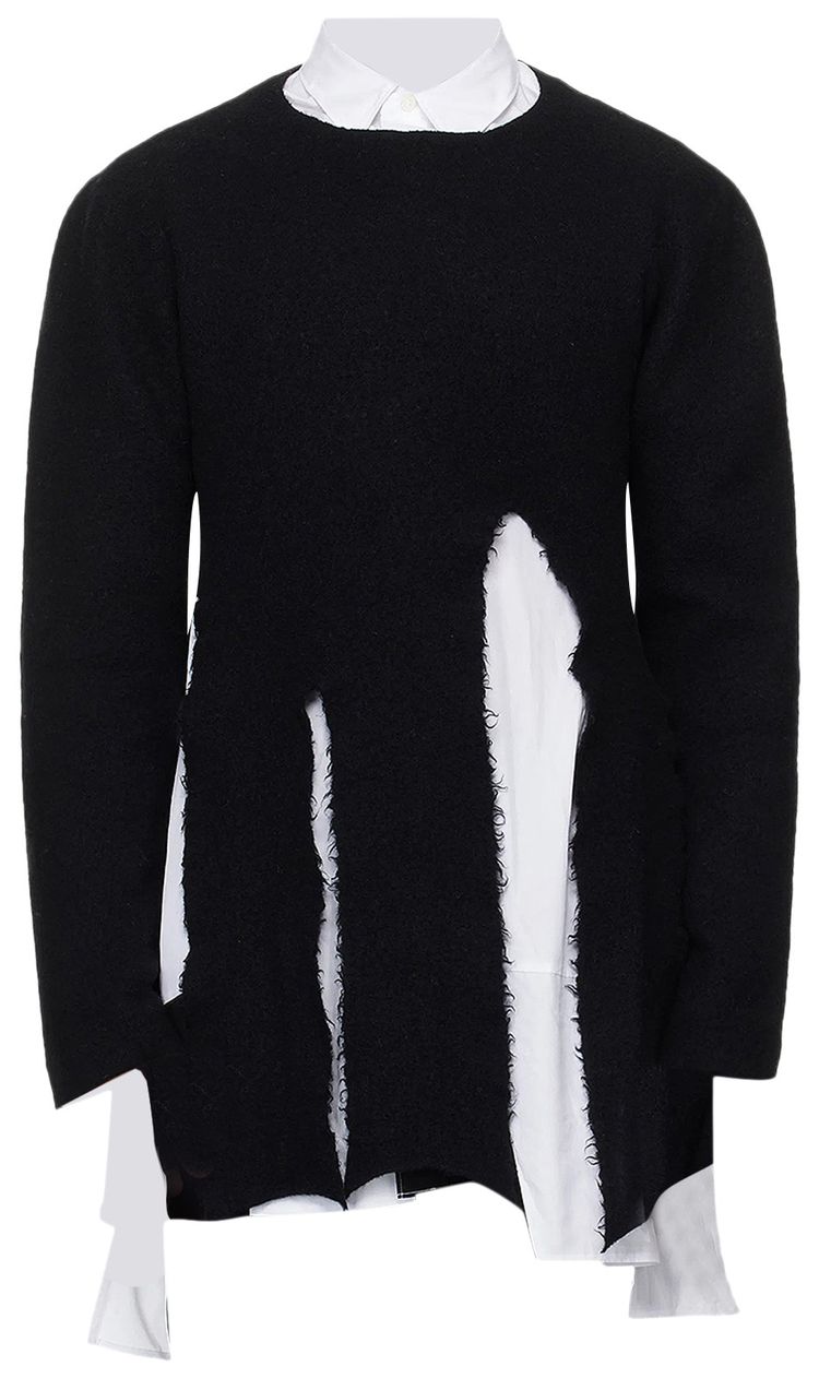 Comme des Garcons Homme Plus Worsted Wool Sweater Black