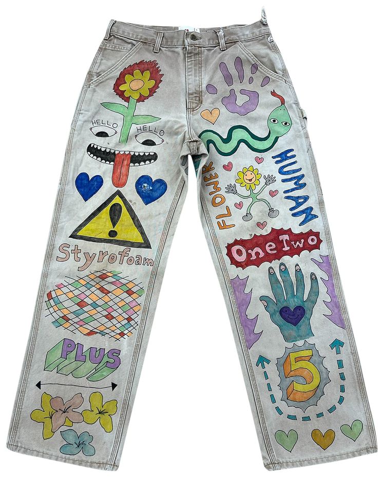 Emotionally Unavailable Flower Jeans Multicolor