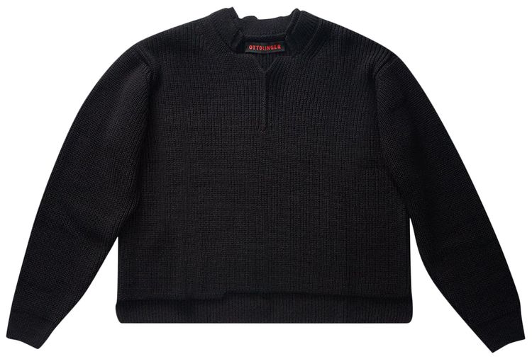 Ottolinger Open Knit Collar Sweater Black