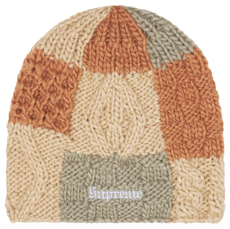 Supreme Block Knit Beanie Tan