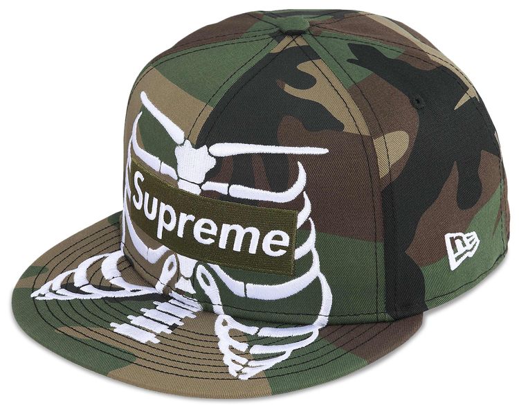 Supreme Bones Box Logo New Era Woodland Camo