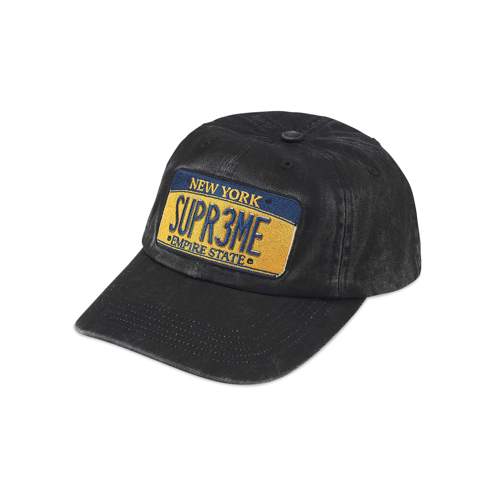Supreme License Plate 6-Panel Black SS25 Brand New