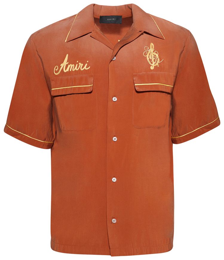 Amiri Saturday Night Camp Shirt Burnt Orange