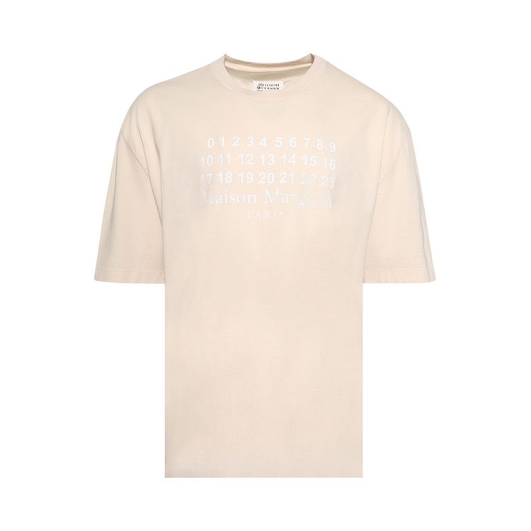 Maison Margiela Numerical Logo T shirt Ecru