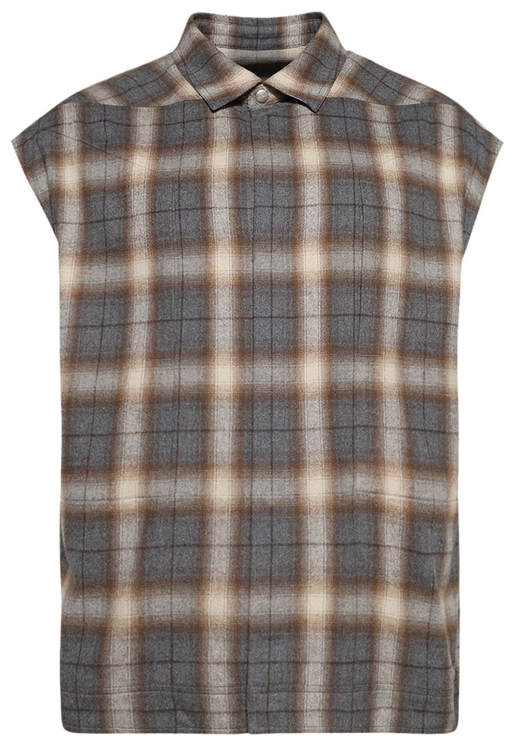 Rick Owens Jumbo Sleeveless Outershirt Grey Plaid