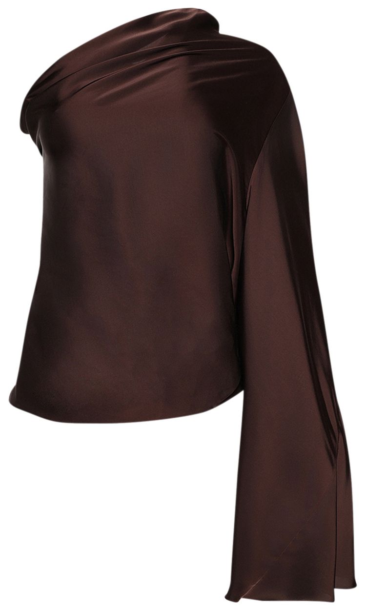 Rick Owens One Sleeve Top Mahogany