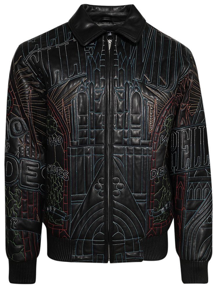 Who Decides War x Pelle Pelle Cathedral Jacket CoalMulticolor