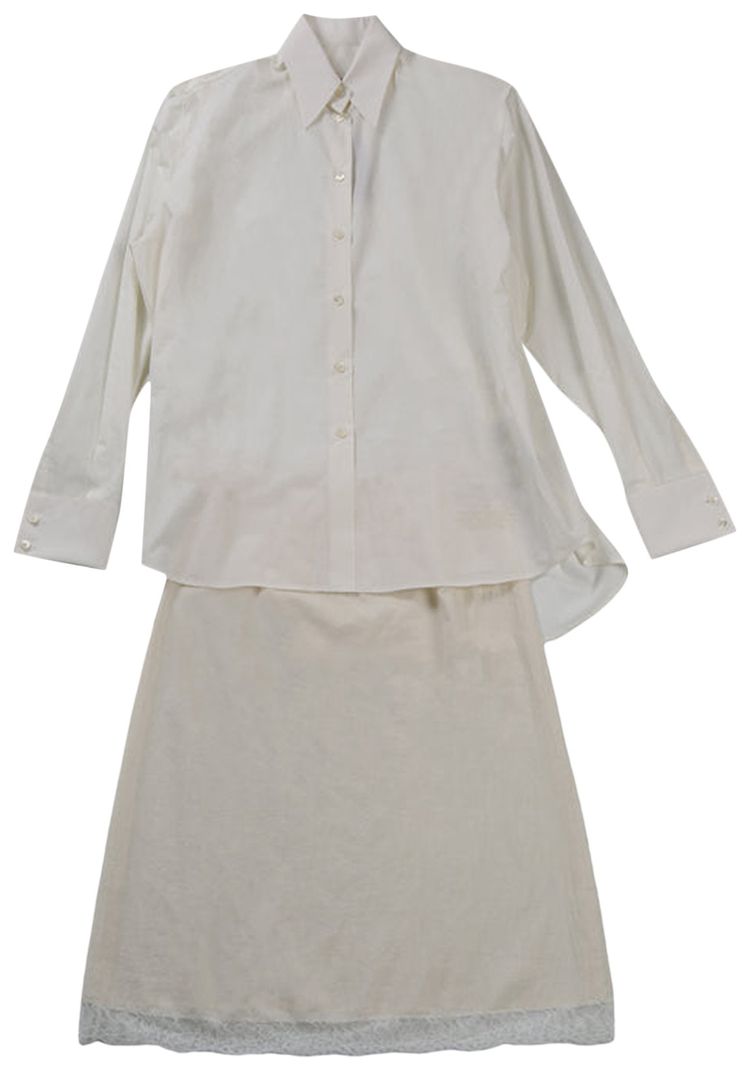 MM6 Maison Margiela Midi Dress Off White