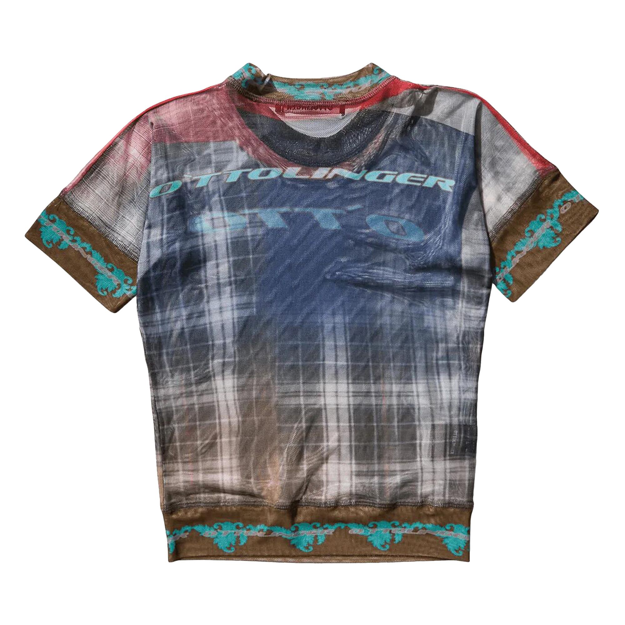 Buy Ottolinger Mesh T-Shirt 'Surf Plaid Print' - 10110040103