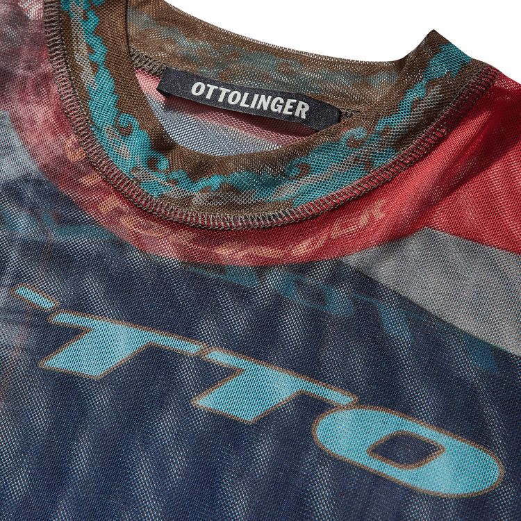 Ottolinger Mesh T Shirt Surf Plaid Print