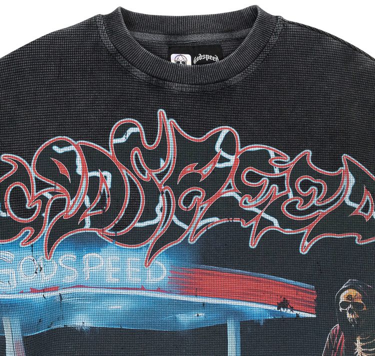 Godspeed Pit Stop Thermal Long Sleeve T Shirt Grey Wash