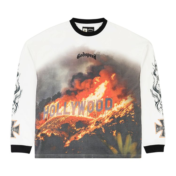 Godspeed Hollywood Thermal Long Sleeve T Shirt WhiteBlack