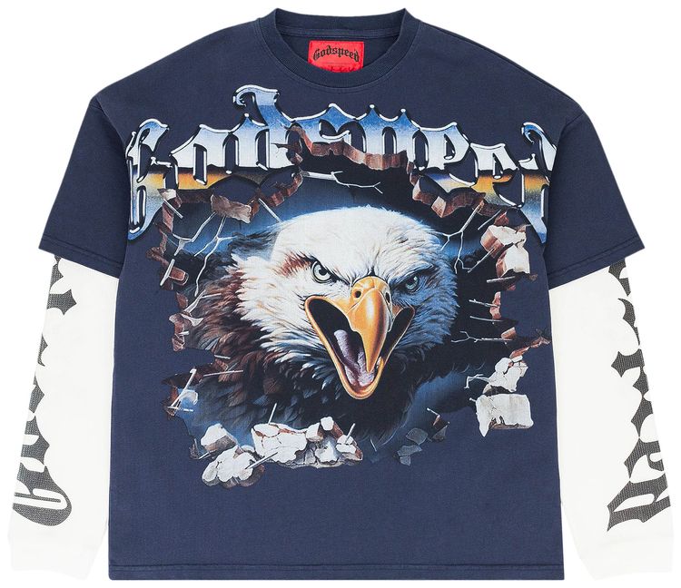 Godspeed Spirit Animal Layered T Shirt Navy
