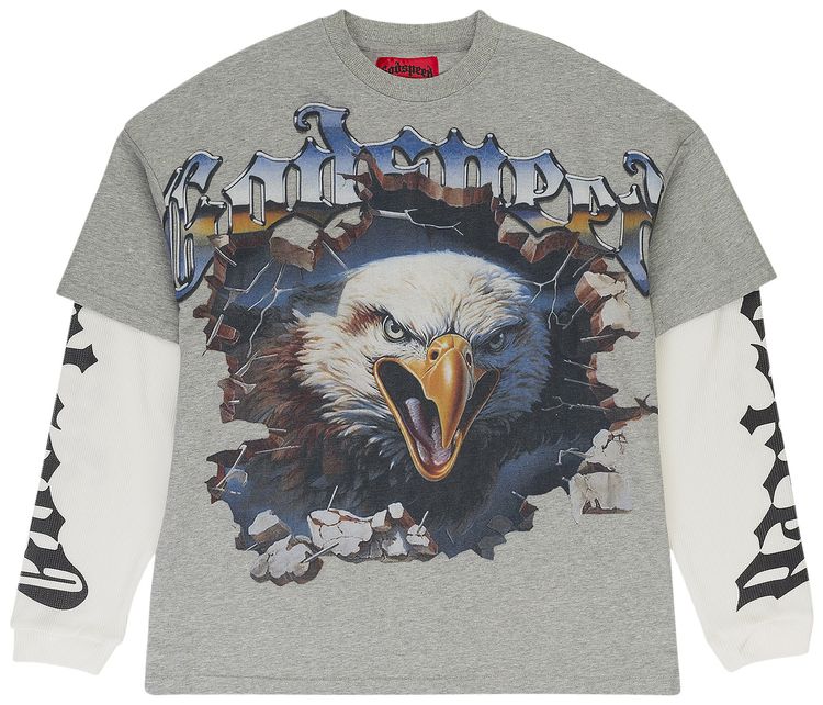 Godspeed Spirit Animal Layered T Shirt Grey