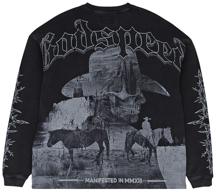 Godspeed Once Upon A Time Thermal Long Sleeve T Shirt Black Wash