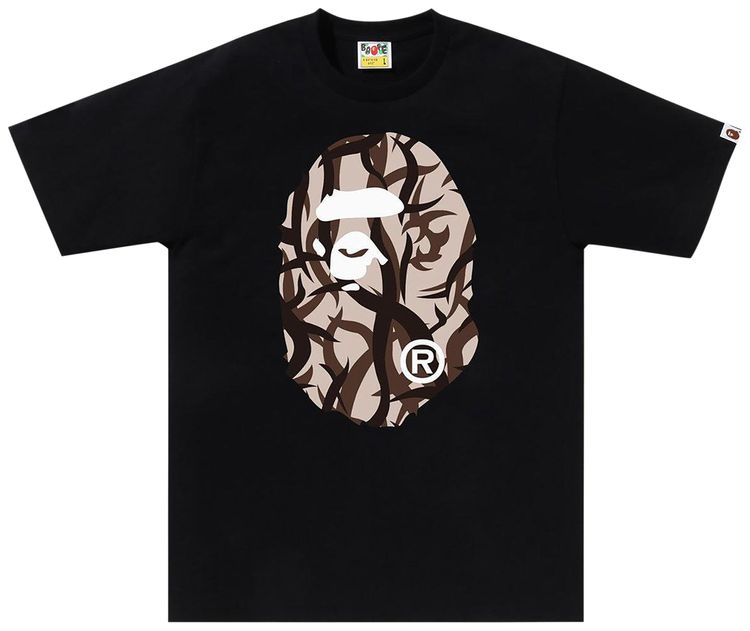 BAPE Trial Camo Big Ape Head Tee BlackBeige