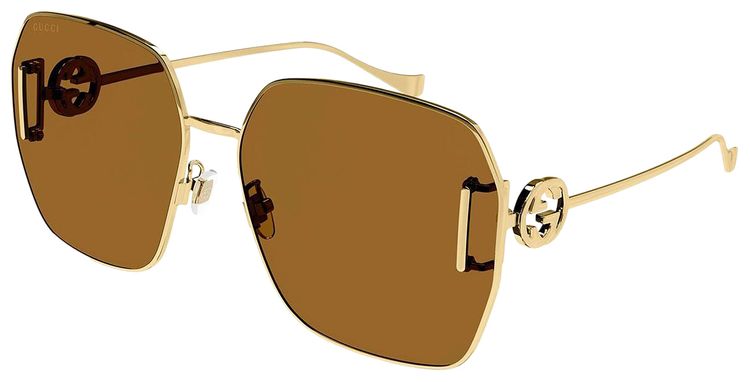 Gucci Square Sunglasses GoldBrown