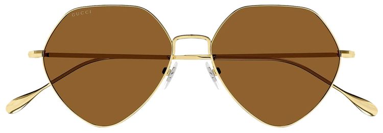 Gucci Geometric Sunglasses GoldBrown
